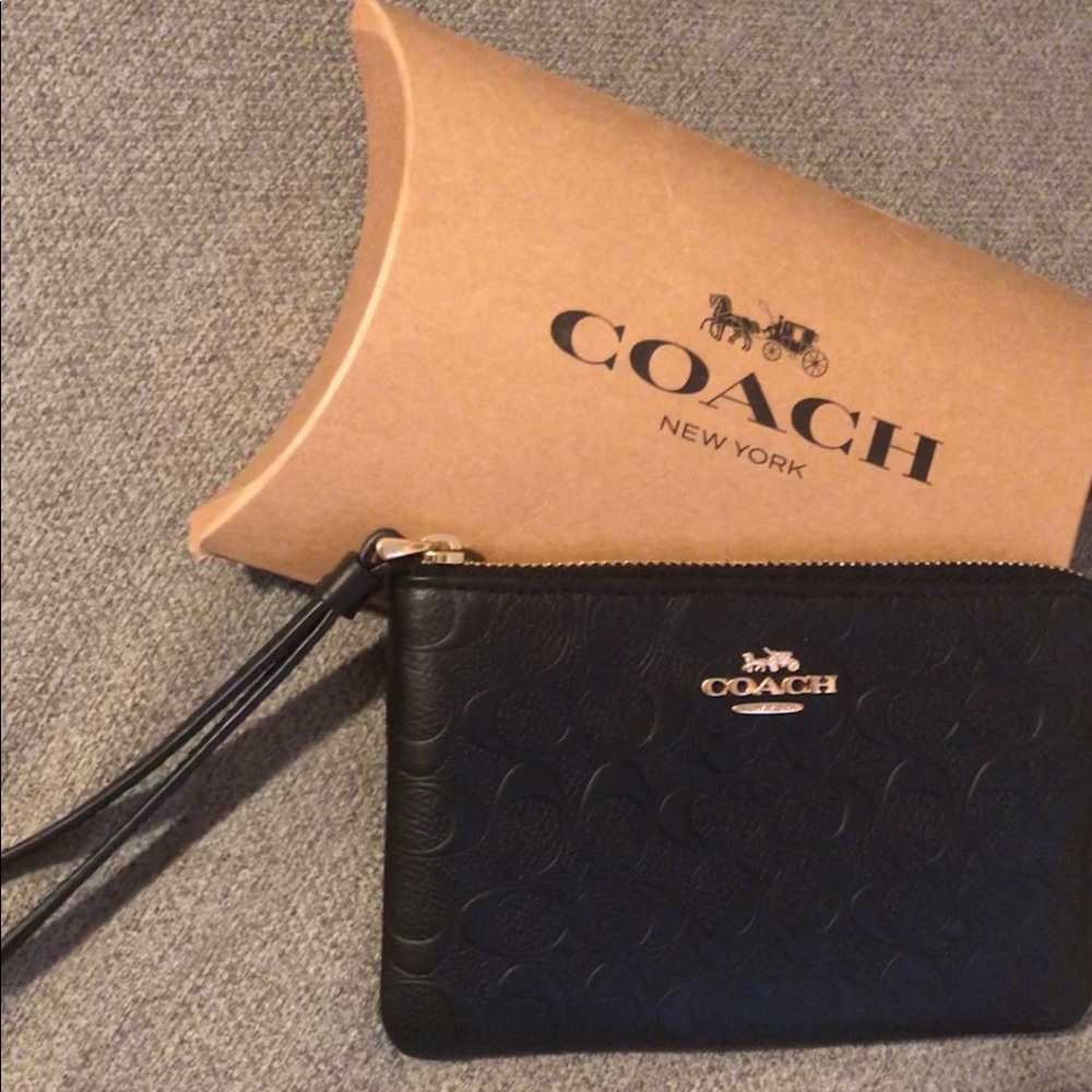 Coach black wristlet